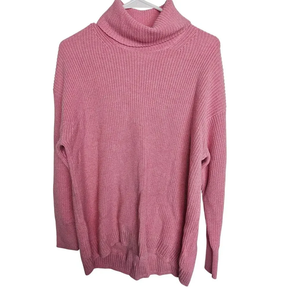 J. Crew Womens Cotton Cashmere Turtleneck Sweater S Classic Preppy Quiet Luxury